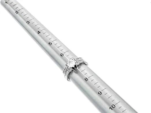 SE 13-Inch Polished Steel Ring Mandrel - Marked 1 to 16 US Sizes, Ungrooved, with Knurled Handle for Jewelry Making and Sizing - JT-SP2