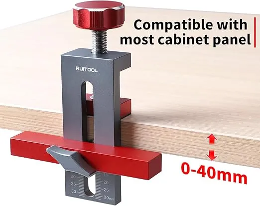 RUITOOL Cabinet Door Installation Positioner, Mounting Jig for Installing Cabinet Doors, Easily Adjustable Aluminium Alloy Versatile Cabinet Door Positioning Tool for Most Cabinet Doors