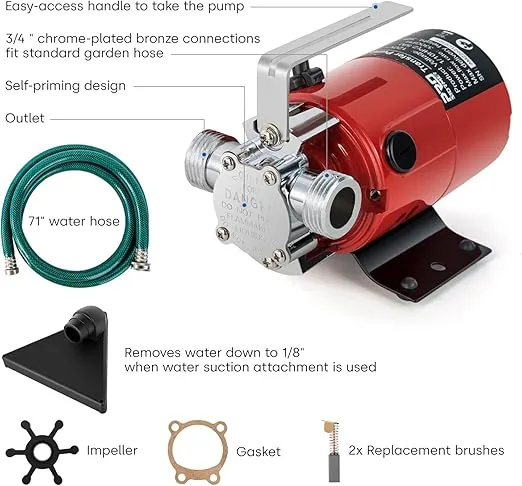 Utility Pump, Prostormer 1/10HP 120V Mini Portable Electric Water Transfer Pump 330GPH Plumbing Equipment with Water Hose Kit Great for Yard, Garden, Pool Draining