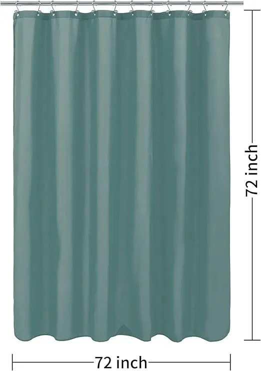 ALYVIA SPRING Teal Fabric Shower Curtain Liner Waterproof - Soft & Light-Weight Cloth Shower Liner with 3 Magnets, Hotel Quality & Machine Washable - Standard Size 72x72, Sea Teal