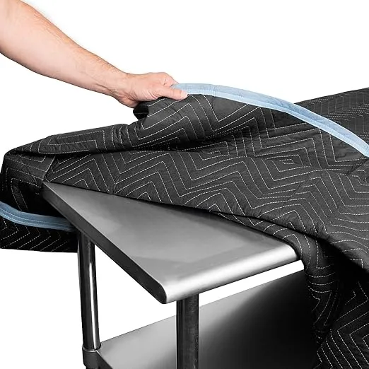 Sure-Max Moving & Packing Blanket - Ultra Thick Pro - 80" x 72" (65 lb/dz weight) - Professional Quilted Shipping Furniture Pad Black - 1 Blanket