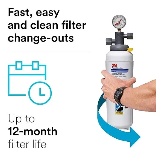 Aqua-Pure Water Filtration Products Replacement Cartridge for Commercial Ice Maker Machines HF60-S for High Flow Series ICE160-S & ICE260-S, Reduces Bacteria, Sediment, Chlorine Taste and Odor