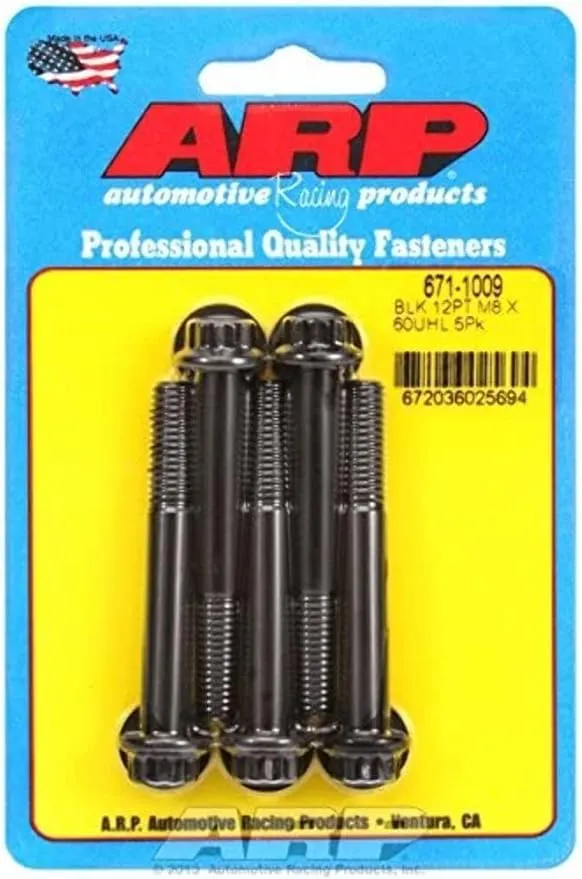 ARP (671-1009) M8 x 1.25 x 60 12pt Black Oxide Bolts