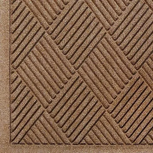 WaterHog Diamond | Commercial-Grade Entrance Mat with Fabric Border – Indoor/Outdoor, Quick Drying, Stain Resistant Door Mat (Medium Brown, 3' x 8.4')