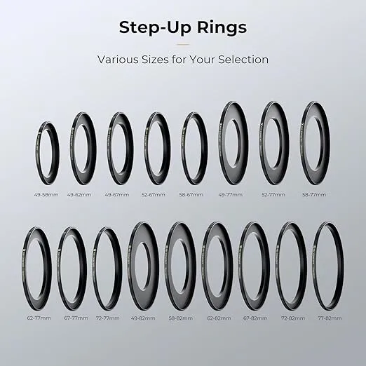 K&F Concept 58mm to 67mm Step-Up Lens Filter Adapter Ring CNC Machined Brass Filter Adapter Rings, for 58mm Lens Install 67mm Filter