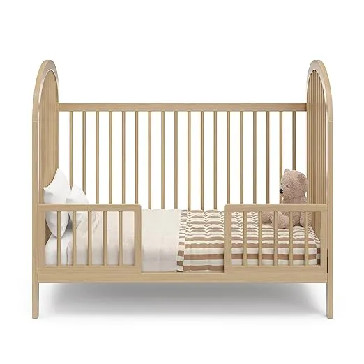 Graco Olivia 3-in-1 Convertible Crib (Driftwood) – GREENGUARD Gold Certified, Converts to Daybed and Toddler Bed, Fits Standard Full-Size Crib Mattress, Adjustable Mattress Height, Easy-to-Match Style