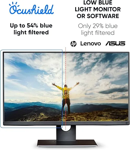 Ocushield 13.3” (16:10) Anti Blue Light Screen Protector with Privacy Filter for Laptops and Computer Monitors - Anti-Glare - Easy Install - Anti-Fatigue (287 x 179 mm)