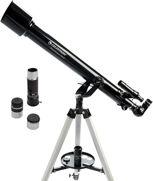 Celestron - PowerSeeker 60AZ Telescope - Manual Alt-Azimuth Telescope for Beginners - Compact and Portable - Bonus Astronomy Software Package - 60mm Aperture