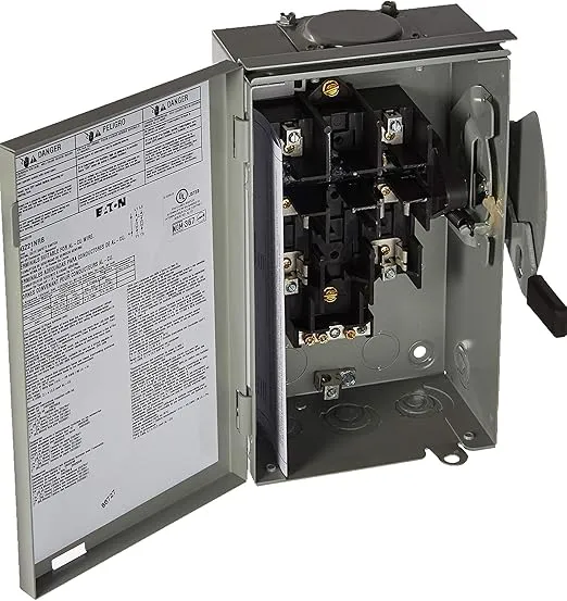 EATON CORPORATION Eaton Dg221Nrb Outdoor Safety Switch, 120/240V, 30-Amp, No Size, Gray