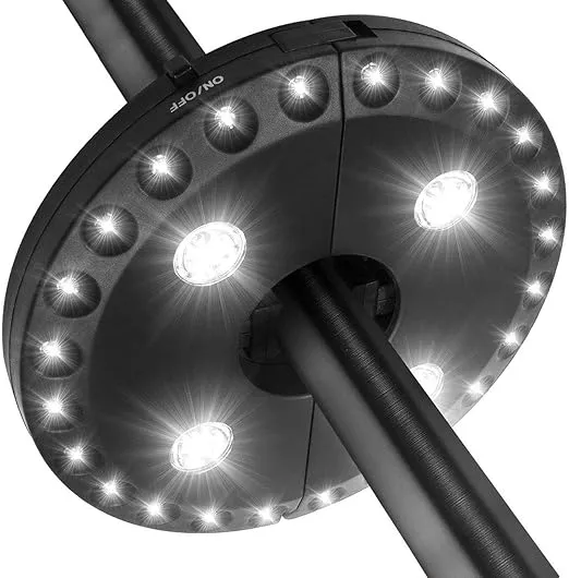 LATME Patio Umbrella Light 3 Brightness Modes Cordless-4 x AA Battery Operated,Umbrella Pole Light Camping Tents or Indoor Use