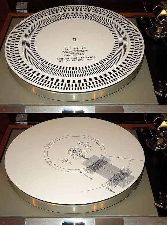 Acrylic Turntable Mat Cartridge Alignment Protractor Strobe Disc Stroboscope
