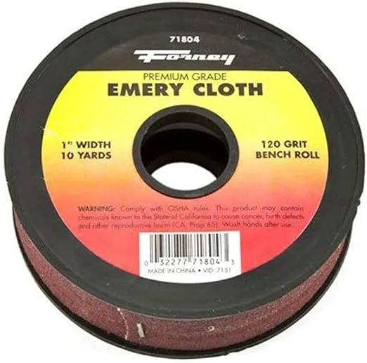 Forney 71805 Emery Cloth, 180-Grit, 1-Inch-by-10-Yard Bench Roll