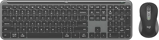 Logitech MK955 Signature Slim Wireless Keyboard and Mouse Combo, for Larger Hands, Quiet Typing and Clicking, Switch Across Three Devices, Bluetooth, Multi-OS, for Windows and Mac - Graphite