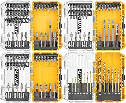 DEWALT Tough Grip Screwdriver Bits Set (110pc Drill/Driver bit) Black and Yellow