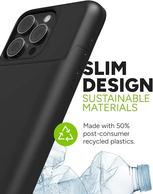 mophie Juice Pack iPhone 15 Pro Max Battery Case - Legendary Power & Protection - Up to 50% Extra Battery, 6ft Drop Safety, Eco-Friendly Design, Black