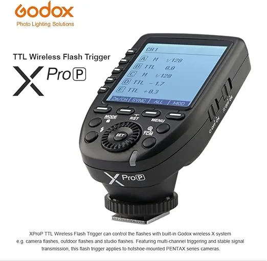 Godox Xpro-P TTL Wireless Flash Trigger with 1/8000s HSS, 5 Group 4 Fuction Button for Pentax K-1, 645Z, K70, K50, KP, K-S2, K-3 II Digital Cameras