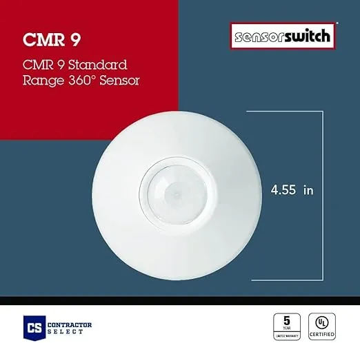 Sensor Switch CMR 9 Contractor Select Standard Range Passive Infrared Ceiling Mount Occupancy Sensor, White