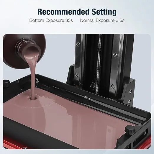 ELEGOO 8K 3D Printer Resin, Standard Photopolymer Resin 405nm UV-Curing Resin, Best for 8K/9K/12K LCD 3D Printer 1000G Red Clay