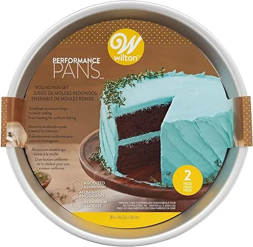 Wilton Performance Pans Aluminum Round Cake Pan, 9 x 2 in., Pack of 2