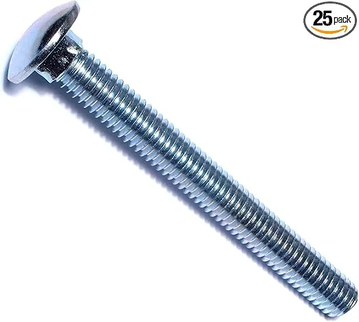 014973231613 Carriage Bolts, 7/16-14 x 4, Piece-25, zinc