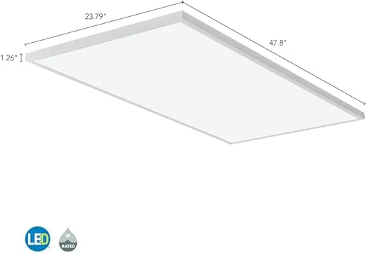 Lithonia Lighting 2x4 LED Flat Panel Light, Ceiling Lighting Fixture, 4000 Lumens, 3500K to 5000K Switchable CCT, Includes Direct Ceiling Mount Bracket, White