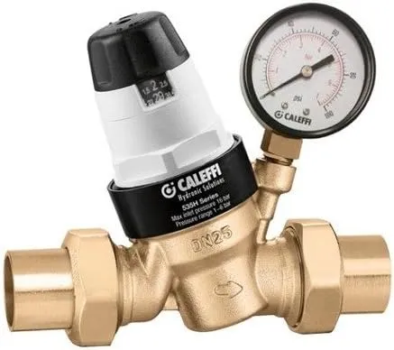 Caleffi 535361HA 535H Series Reducing Valve ASSE 1003, Female 1" NPT with Pressure Gauge