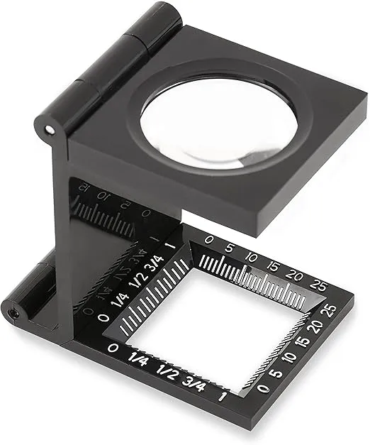 Carson LinenTest 5x30mm Folding Loupe Magnifier , Black