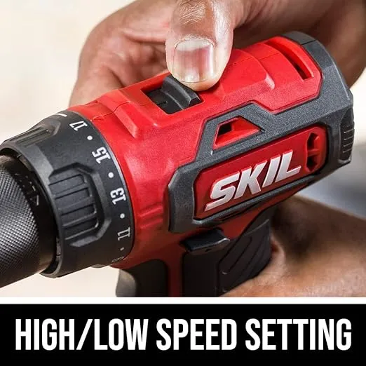 SKIL PWR CORE 20 Brushless 20V 1/2 Inch Drill Driver Includes 2.0Ah Lithium Battery and Standard Charger - DL529303