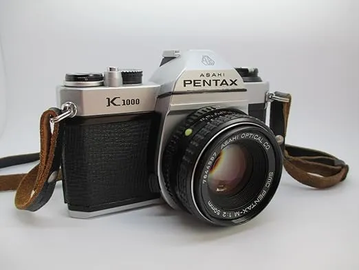 Pentax K1000 Manual Focus SLR Film Camera with Pentax 50mm Lens (Renewed)