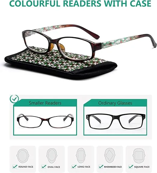 Eyekepper Readers 3 Pack of Womens Reading Glasses with Beautiful Pattern and Soft Case for Ladies +3.00