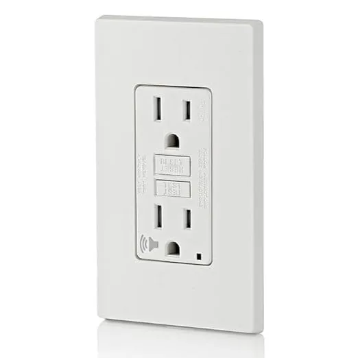 Leviton GFCI Outlet with Audible Alarm, 15 Amp, Self Test, Tamper-Resistant with LED Indicator Light, Great for Refrigerators in Garages, GFTA1-W, White