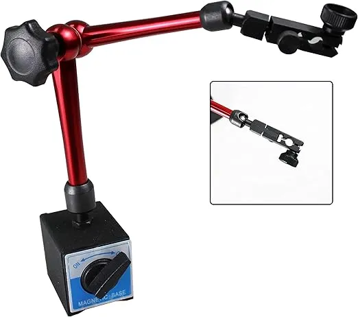 HFS (R) 132lbs/60kg Max Pull Clamping Hole Diameter 8mm Magnetic Base Adjustable Metal Test Indicator Holder Digital Level 14" - Tool Stand