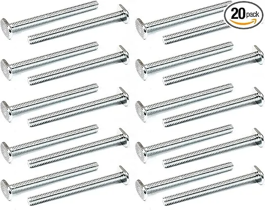 POWERTEC 5/16"-18 T Track Bolts 20 Pack for T Track, 3-1/2 Inch Long T Slot Bolts for Universal T Track, T Track Accessories for Woodworking Jigs and Fixtures (QTB1003)