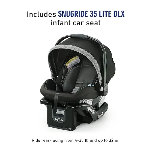 Graco Modes Pramette Travel System | Stroller & Car Seat Combo | 3-in-1 Stroller Modes | Includes Graco SnugRide 35 Infant Car Seat | Ellington