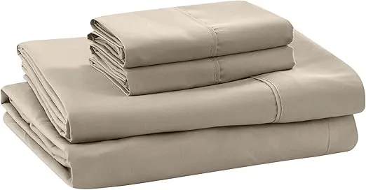 Modern Threads Soft Microfiber Solid Sheets - Luxurious Microfiber Bed Sheets - Includes Flat Sheet, Fitted Sheet with Deep Pockets, & Pillowcases Taupe Full