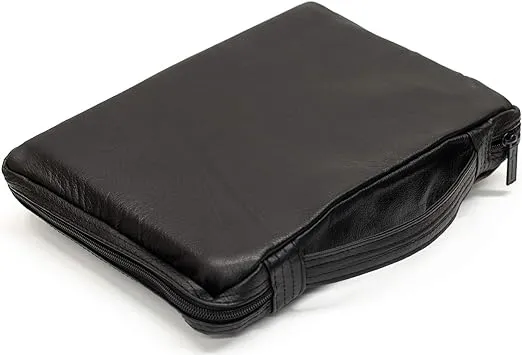 Black Classic Leather Bible Cover Case with Handle