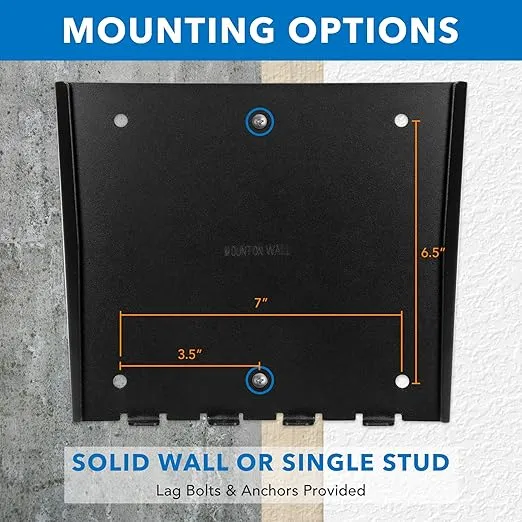 MOUNT-IT! Low-Profile Fixed TV Wall Mount With Removable Plate | Flush Wall Mounting Bracket Fits 23" - 42" Screens Up To VESA 200x200 mm, 66lbs Capacity, Black