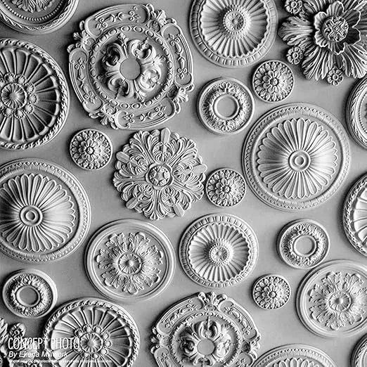 Ekena Millwork CM18AT Attica Ceiling Medallion, 18"OD x 4"ID x 5/8"P (Fits Canopies up to 5"), Factory Primed