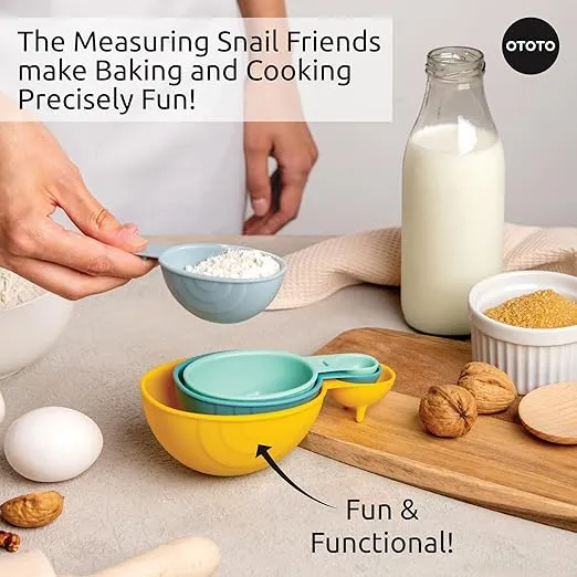 OTOTO Measuring Spoons Set - Teaspoons for Dry & Liquid Ingredients, BPA-free & Dishwasher Safe, Funny Gifts, Baking Accessories, Unique Kitchen Gadgets (Shelly)