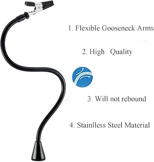 Magnetic Helping Hand, Soldering Helping Hands, PCB Circuit Board Holder with 3X LED Magnifying Lamp, Flexible Metal Arms Heavy Duty Base Electronic Repair Tool (Magnetic with Lamp)