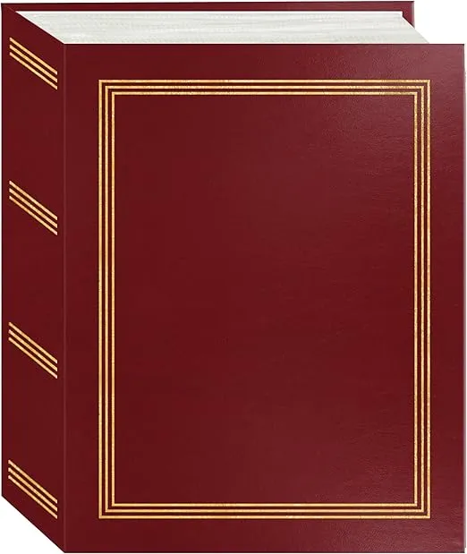 Pioneer Photo Albums A4-100 Burgundy Red Photo Album, 100 Pockets 4"x6"