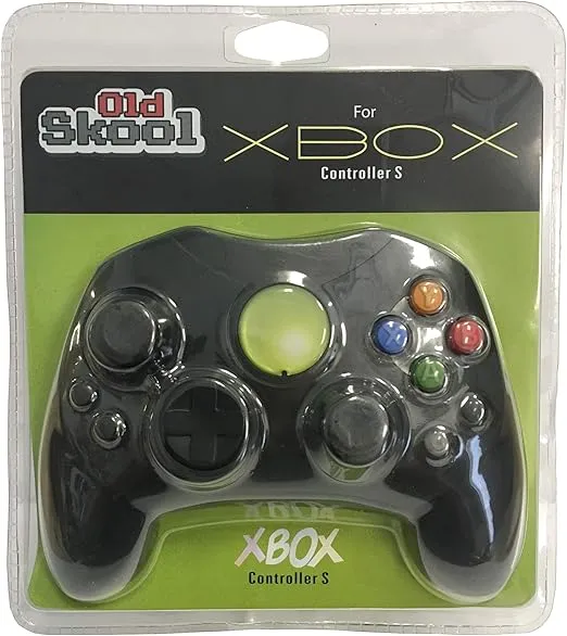 Old Skool Xbox Controller S-Type Wired Game Pad - Black