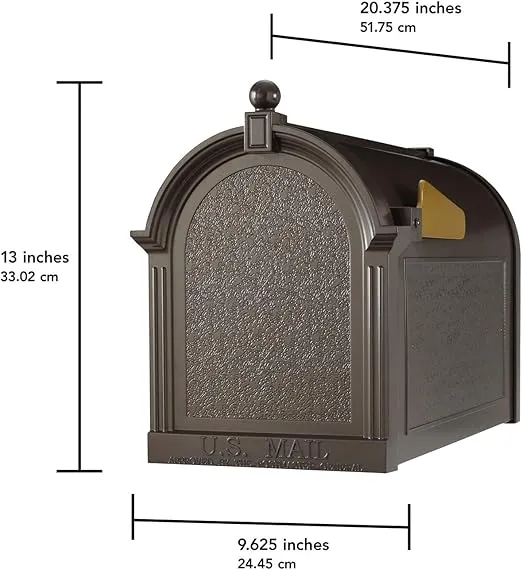 Whitehall Products Capital Mailbox, French Bronze