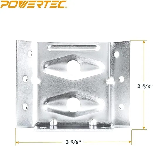 POWERTEC Surface Mount Corner Brackets 16PK w/Mounting Hardware, Corner Braces for Coffee Table/Bench Legs/Desk Legs/Dining Table (71428-P4)