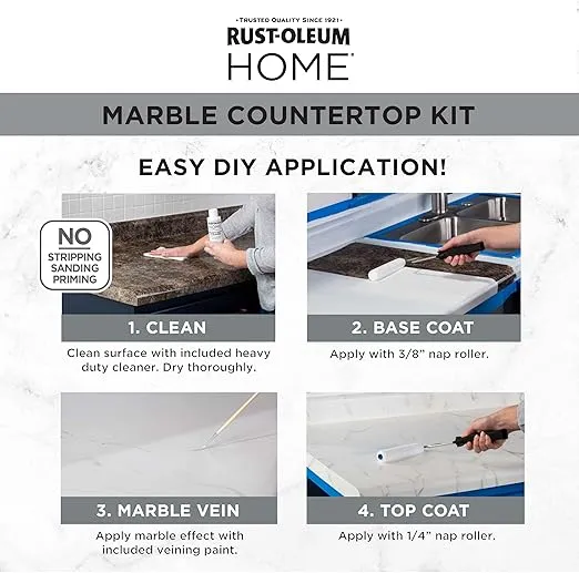 Rust-Oleum 384964 Home Marble Countertop Coating Kit, White