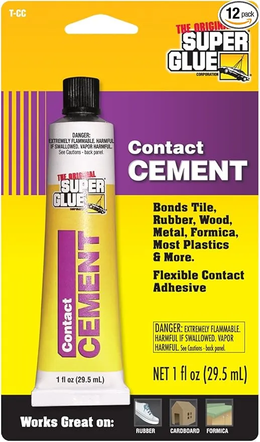 Super Glue - Contact Cement - 1oz Tube - (Pack of 12)