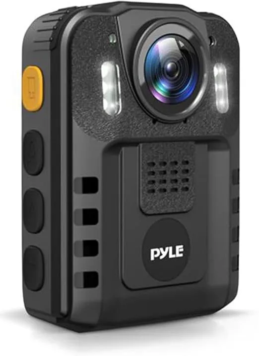 Pyle Police Security Video Compact Camera - HD 2304x1296p Rechargeable Wireless Waterproof Wearable Law Enforcement Mini Surveillance Cam, Audio Video Recording, Night Vision, Motion Detector PPBCM6