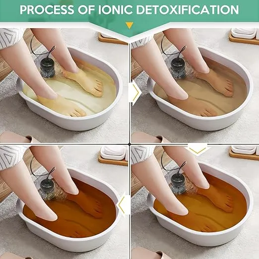 Dual Ionic Foot Bath Detox Machine, Professional Foot Detox Machine, Ionic Ion Detox Foot Bath Spa Cleanse Detoxification Machine with 2 Waist Belts, 2 Arrays, 10 Liners