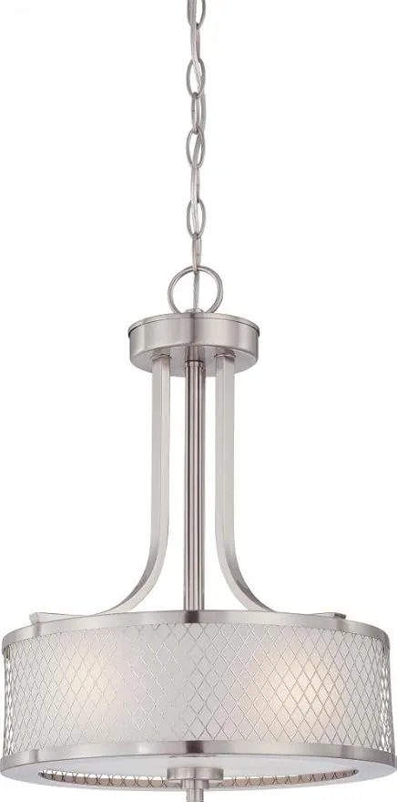 Nuvo 60/4686 Fusion Brushed Nickel Three Light Pendant