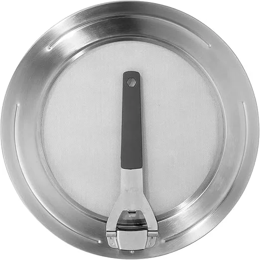 OGGI Stainless Steel Splatter Guard - 12.5" with Space Saving Folding Handle